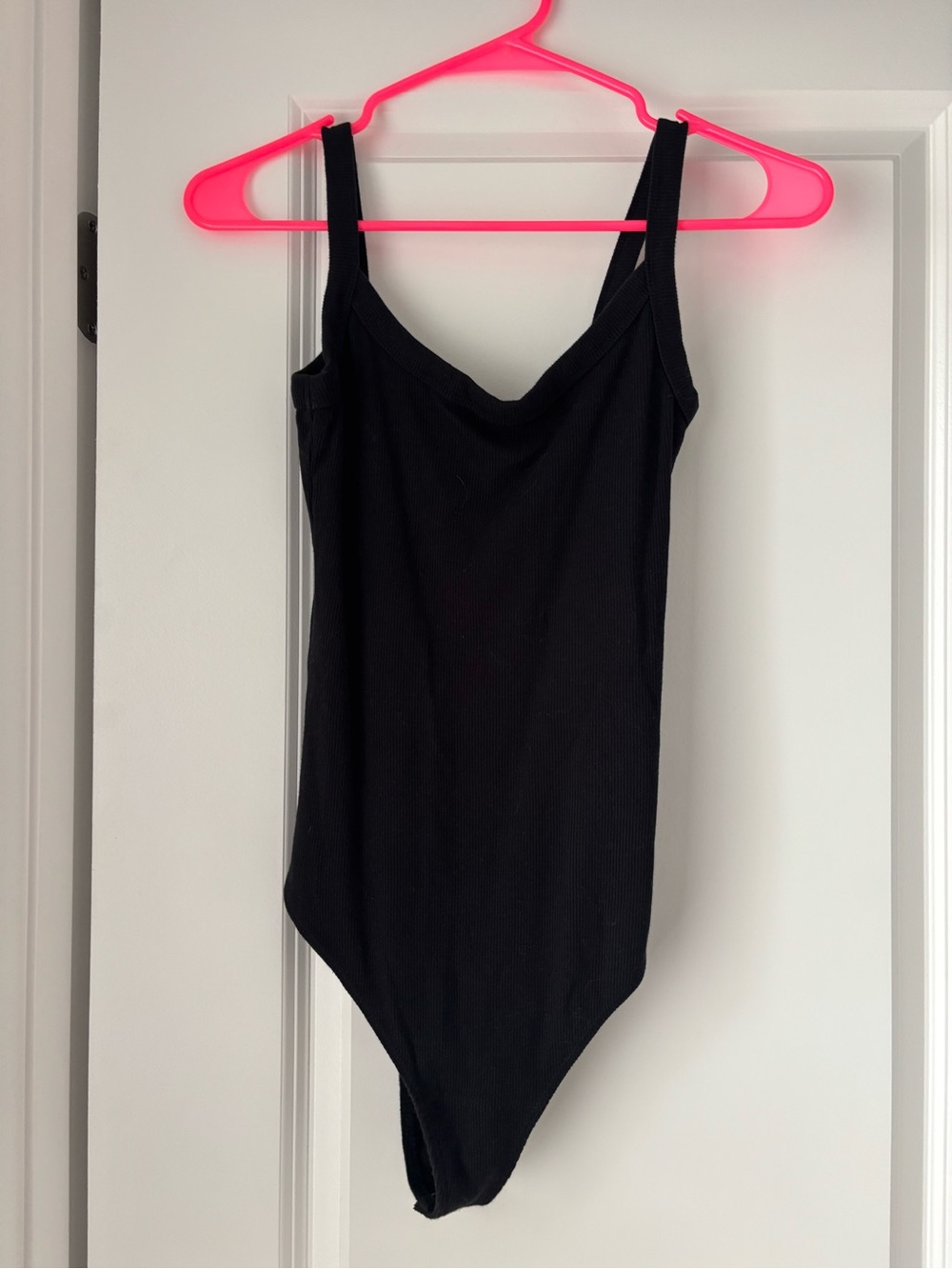 Abercrombie & Fitch Black Ribbed Tank One-Piece Bodysuit